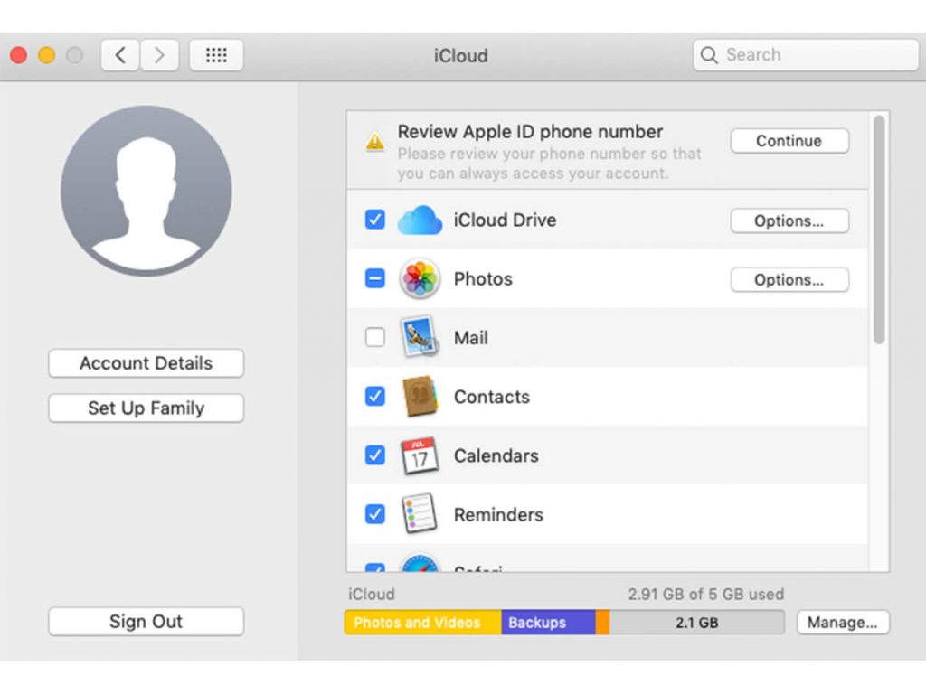 Disable iCloud on a Mac