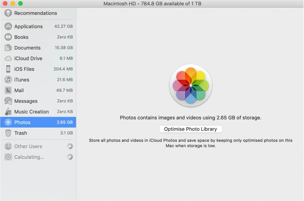 Photos - Optimize Photo Library