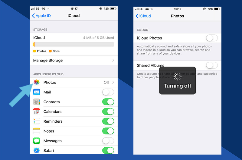 Disable - iCloud Photo Library