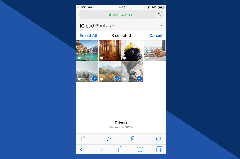 iCloud - iPhone Choose photos for deletion