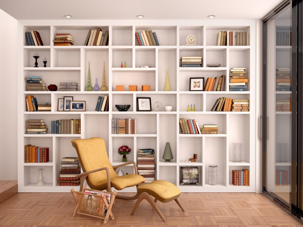 You can figure out your favorite bookshelf layout once you’ve organized the books to your liking.