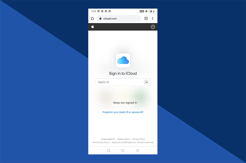 Öffnen Sie Chrome und navigieren Sie zu www.icloud.com